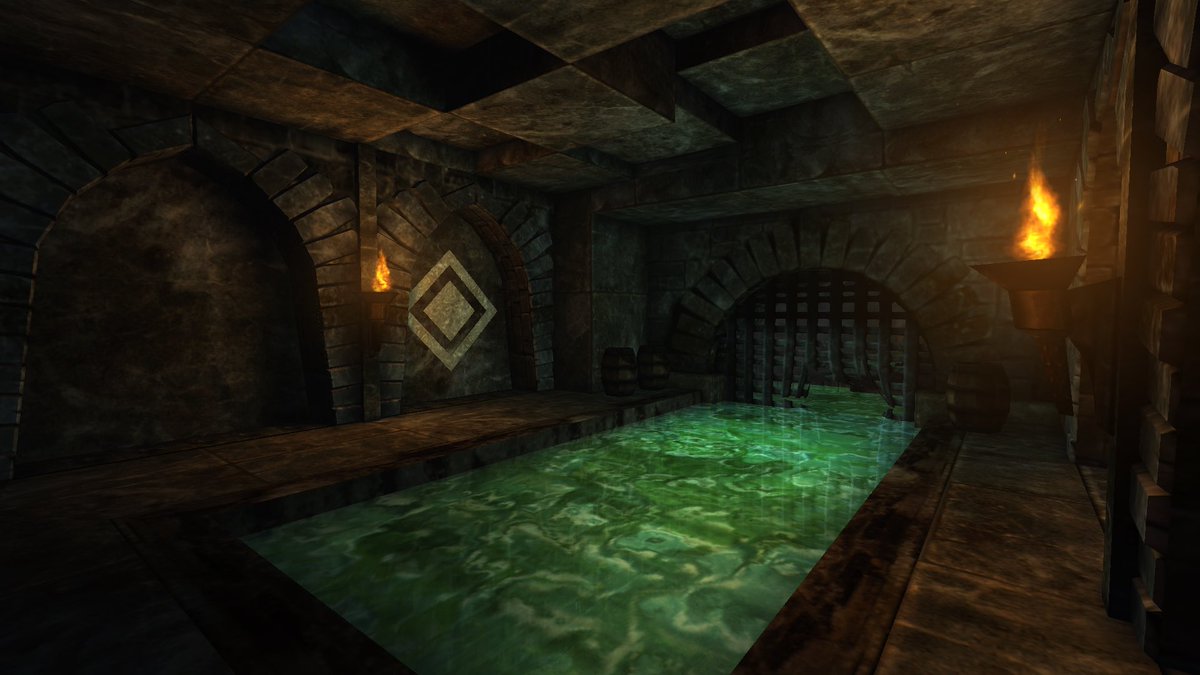Krull0r's tweet photo. Hey there 👋🏻😀

I like to share new comparison screenshots of DasaCellars⛓️

In my Let’s Play analysis I discovered that players get stuck here. They can’t find the entrance to the sewer. The entrance is now more obvious and uses a broken grid as visual upgrade. 🙂

#UnrealRedux https://t.co/5uzb7P7mls