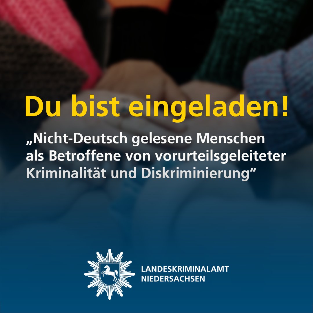 Das LKA Niedersachsen lädt ein!

⏰ 11.11.2024, 17:30-18:30 Uhr 
🏠  LKA Niedersachsen (Am Waterlooplatz 11, 30169 Hannover)
💡 Vortrag mit anschließender Fragerunde
❗️  Zur Anmeldung: lka.polizei-nds.de/praevention/ge…

#polizei #LKA #niedersachsen #vortrag #einladung #kriminalität