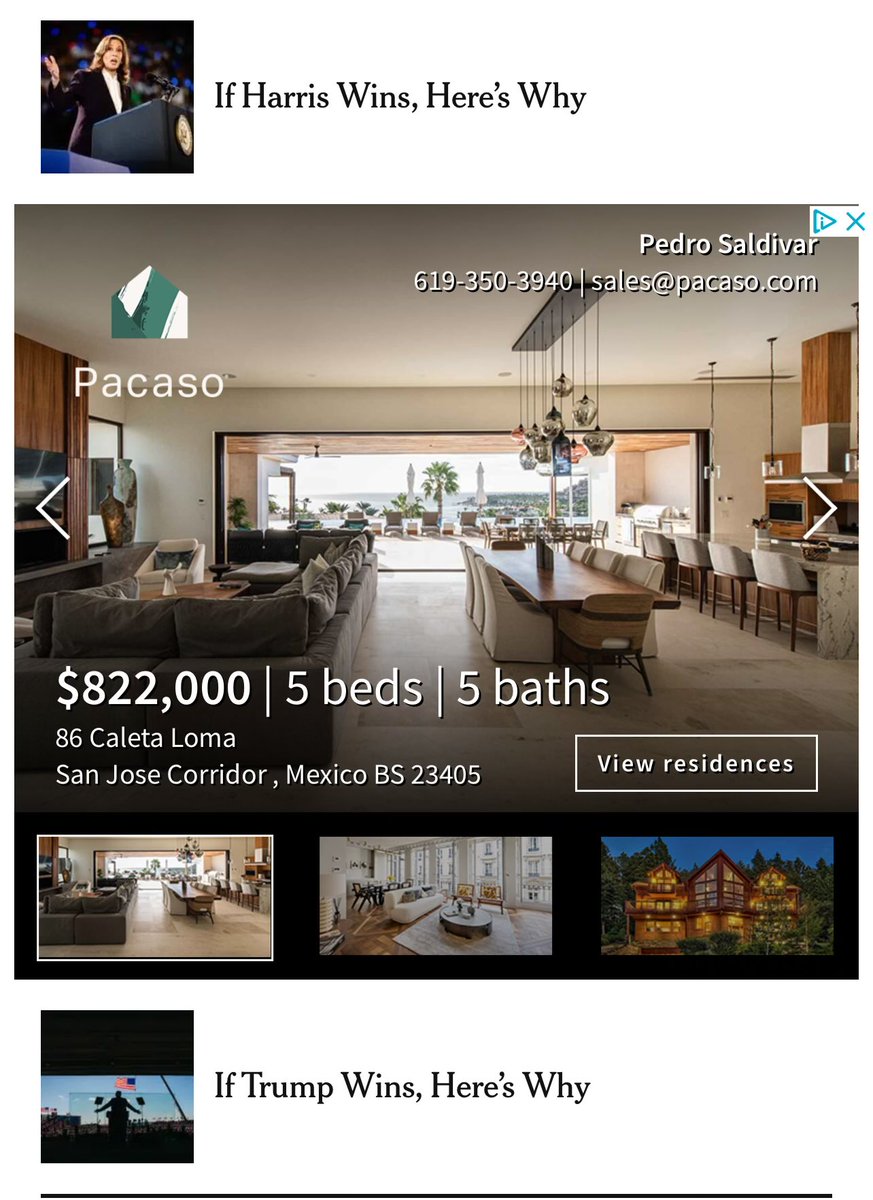 Peter B. Bach, MD (@peterbachmd) on Twitter photo The perfect Election Day home page. Twin “covering the bases”explanations for the possible outcomes, with an ad about moving to Mexico in the middle. Ty <a href="/nytimes/">The New York Times</a> The perfect Election Day home page. Twin “covering the bases”explanations for the possible outcomes, with an ad about moving to Mexico in the middle. Ty <a href="/nytimes/">The New York Times</a>