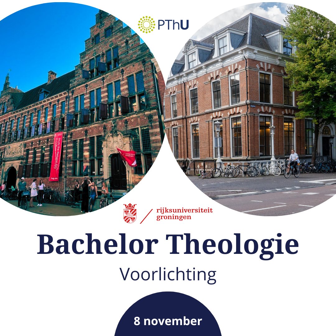 Eerst een bachelor Theologie en daarna een predikantsmaster? Kom naar de open dag van de Rijksuniversiteit Groningen. Daar leer je alles over de RUG-bachelor én de PThU-track die je klaarstoomt voor onze master Theologie. Op 8 november in Groningen.
pthu.nl/actueel/agenda…