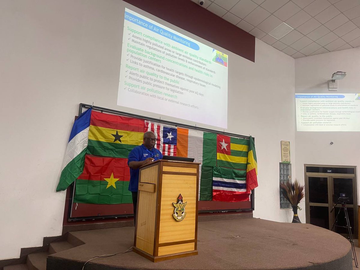 aqppss_gh's tweet photo. WEST AFRICAN SCHOOL ON AIR QUALITY AND POLLUTION PREVENTION  

DAY TWO;

Presentation on Air Quality Monitoring and Measurement Techniques by Dr. Hughes, Senior Lecturer at the Department of Physics, University of Ghana.

#CleanAir https://t.co/8N8j6DSAWI