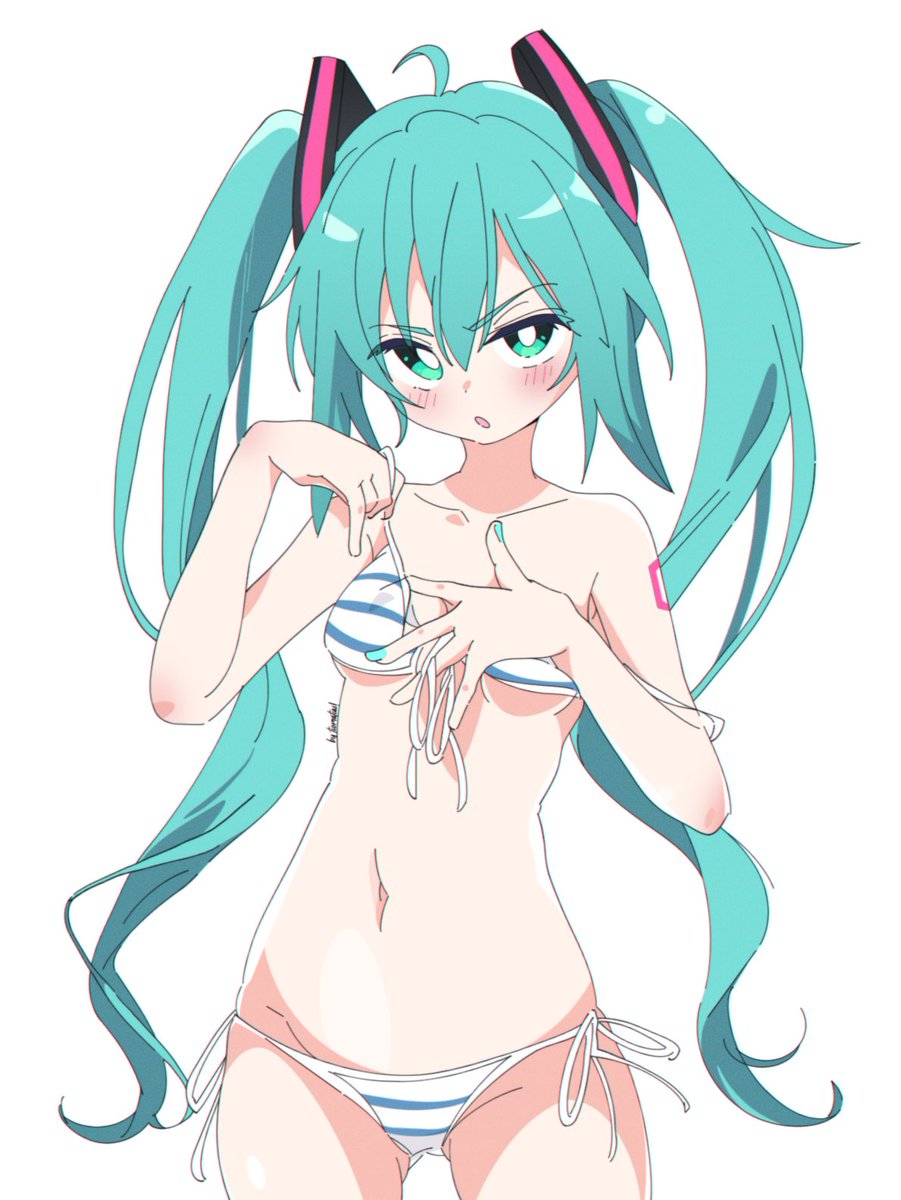Striped heat by tiomatias. [Hatsune Miku]
♥️ &amp; Repost.

「 #初音ミク #VOCALOID #HatsuneMiku #Art 」
