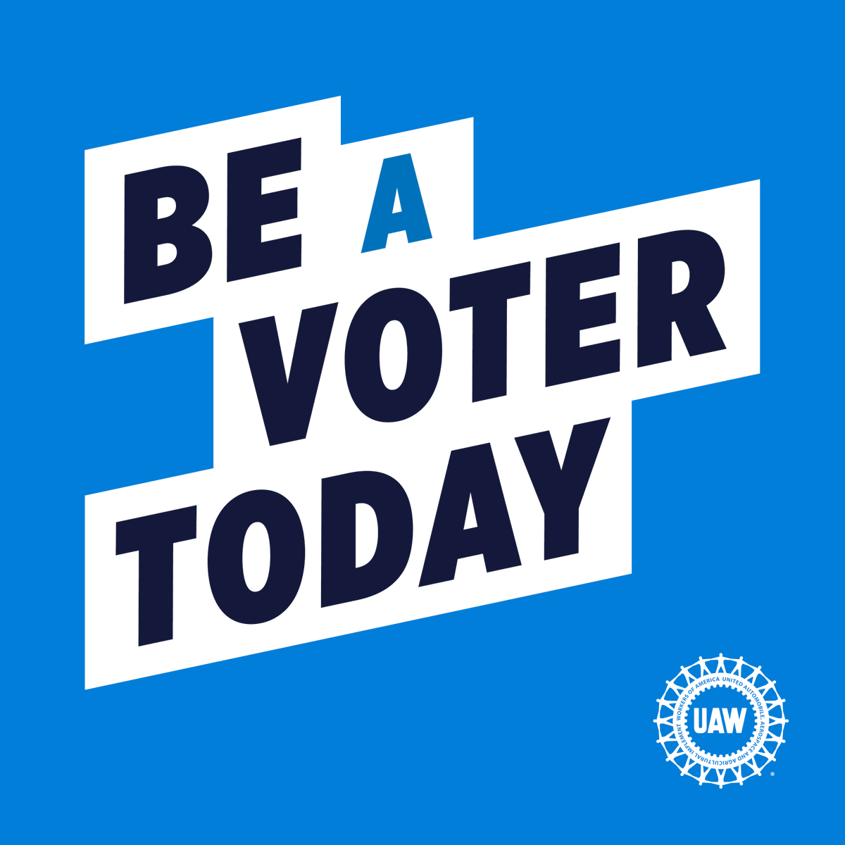 Your voice has power. Your vote is your voice.
Be a voter today!
#StandUpUAW #GOTV