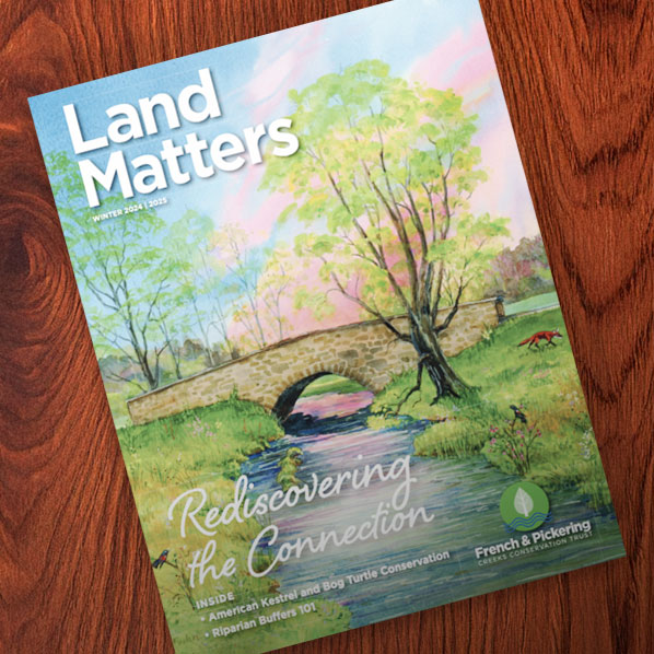 virtualfarm's tweet photo. Check out the latest edition of the FRENCH &amp; PICKERING CREEK TRUST’s Land Matters and celebrate more protected acreage with us. The first person that responds with the page number where our display ad appears wins a FREE VFC T-SHIRT! https://t.co/udg1DMu8Fs https://t.co/3vRilNXAgc