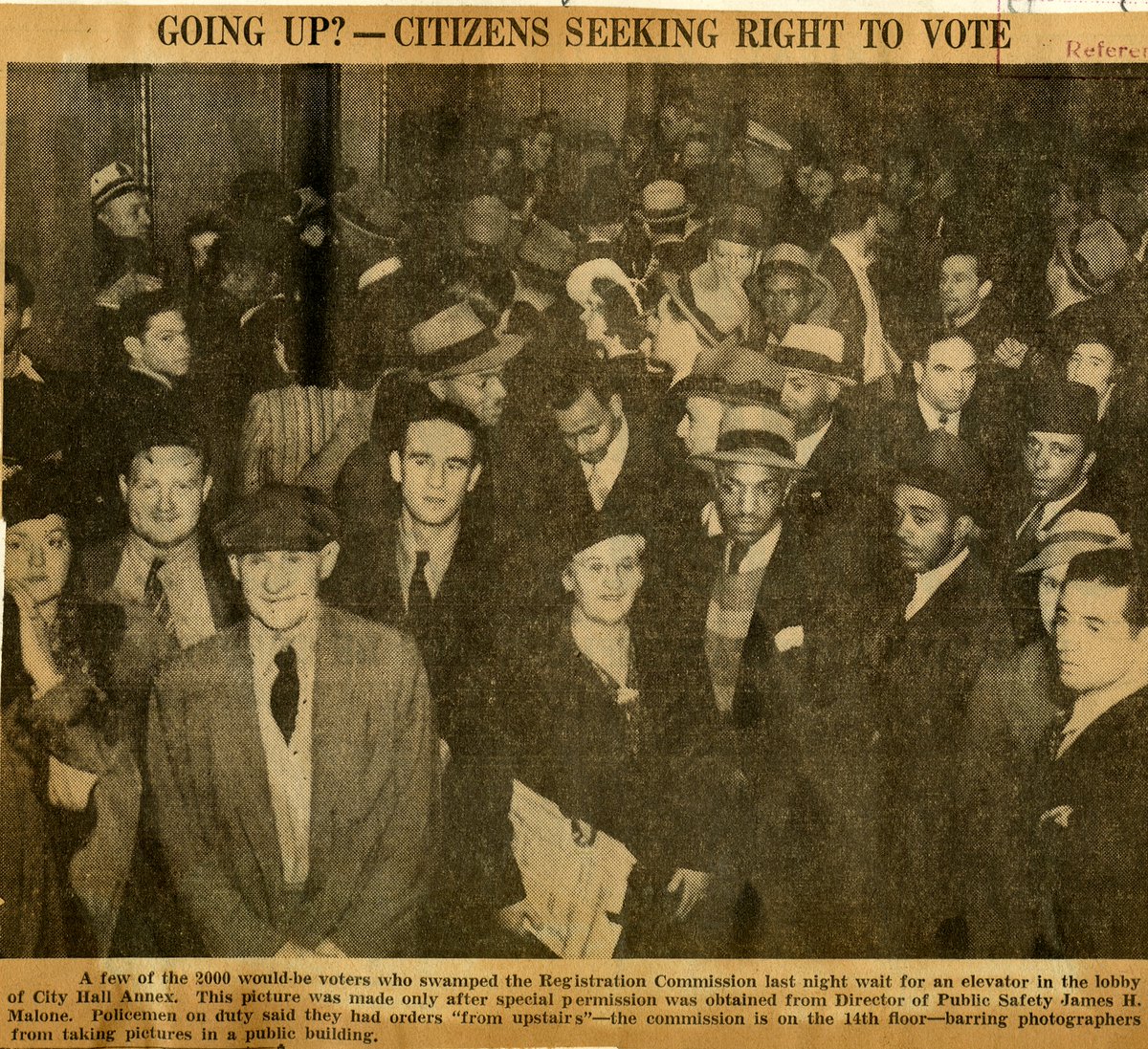 historicalpa's tweet photo. Happy Election Day, Philly! 🇺🇸 In 1939, these Philadelphians lined up to register to vote. Today, let’s keep their spirit alive by showing up at the polls. Make your voice count! 🗳️ 

#ElectionDay #PhillyVotes #MakeHistoryYours https://t.co/5ZsIy2Ya8A