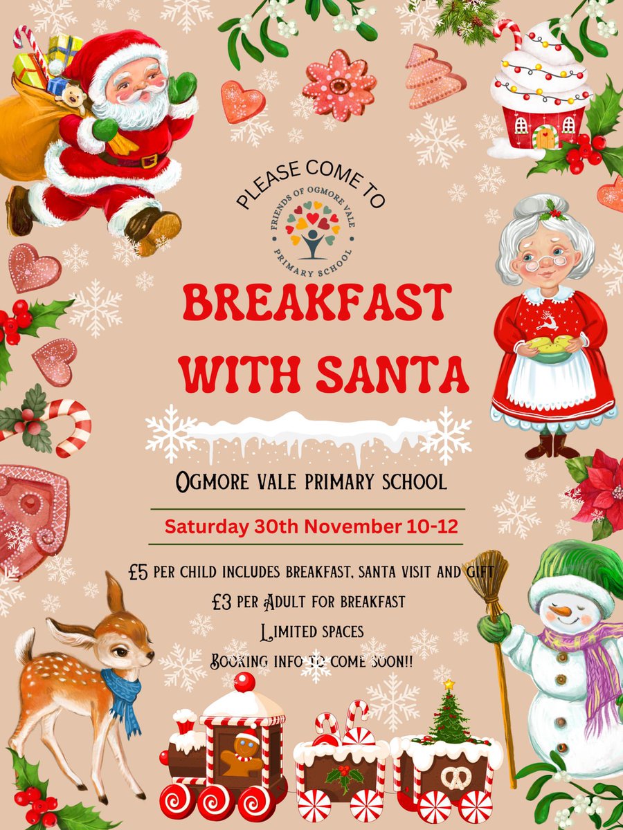 Looking for things to do with the kids that won't break the bank this Christmas?
We at FoOV are proud to announce our very own breakfast with Santa.
Booking details coming soon! #theOVway