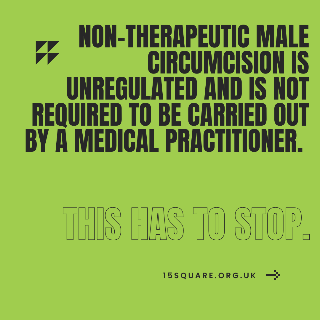 15__Square's tweet photo. Unregulated procedures mean anyone can perform non-therapeutic circumcisions on children, even without medical qualifications. This lack of oversight puts vulnerable young lives at risk every day. We are fighting for stronger protections and regulation. https://t.co/uECdMHYT2m https://t.co/FQIiZcYI9O