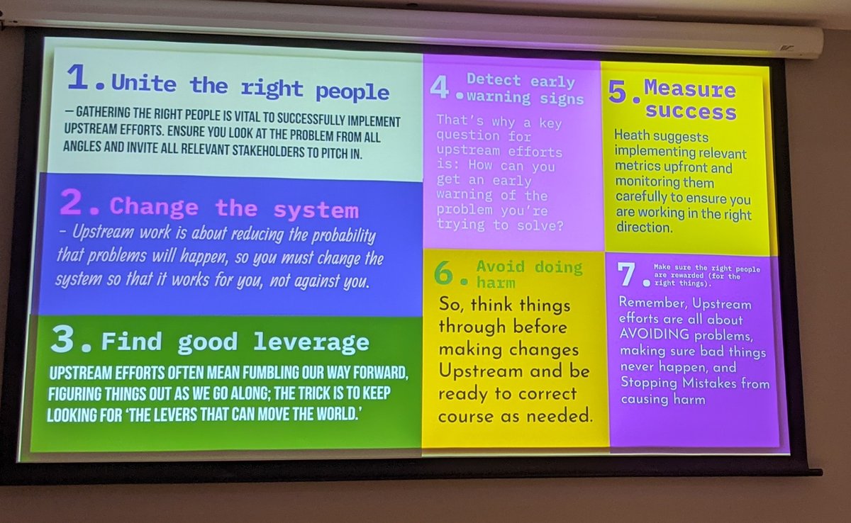 Will Bain (@will_scran) on Twitter photo Great stuff from <a href="/planetyouthscot/">Planet Youth in Scotland</a> at #YLConf24 looking at upstream solutions to problems young people face with a great process-driven approach.
Always, in every room, funding is the biggest discussion. How to build upstream solutions when funding models want downstream data? Great stuff from <a href="/planetyouthscot/">Planet Youth in Scotland</a> at #YLConf24 looking at upstream solutions to problems young people face with a great process-driven approach.
Always, in every room, funding is the biggest discussion. How to build upstream solutions when funding models want downstream data?