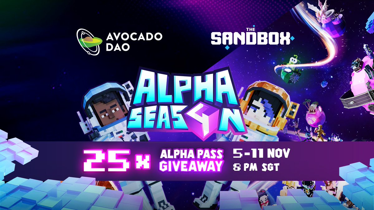 Avocadoguild's tweet photo. 🥑 Looking for fresh alpha, Avocadians? The wait’s over—almost!

@TheSandboxGame Alpha Season 4 has landed, and we’re giving away 25 Alpha Passes to get you started! 🎉🔥

But first, link your wallet and email 🔗 https://t.co/ZKgwWY7Auu so we know where to reach you if you win! 📬

What’s in it for you? 👇
💰 Up to 13x SAND rewards
🎨 Access exclusive NFTs
💎 Unlock VIP areas like never before

Ready to jump in? Head over to the quest page 👉 https://t.co/IFyV8Sbw14, complete the steps, and secure your shot at an Alpha Pass! 🎟️

What would you do with those SAND rewards? Drop your ideas below! 👇 Share 10 cool ones, and we’ll do a full Season 4 deep dive! ✨🌟