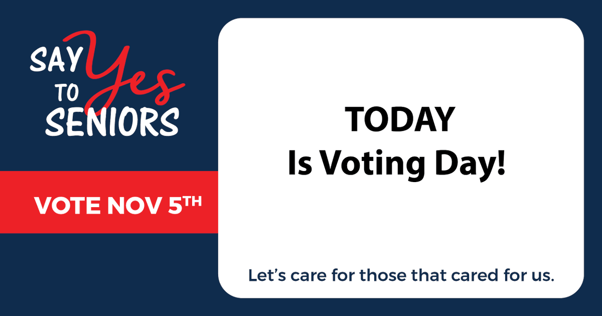 Today is election day! Vote YES for seniors! The senior millage will provide the critical funding needed to help both older adults live on their own terms for longer. It’s time for us to give back to those who gave us so much.