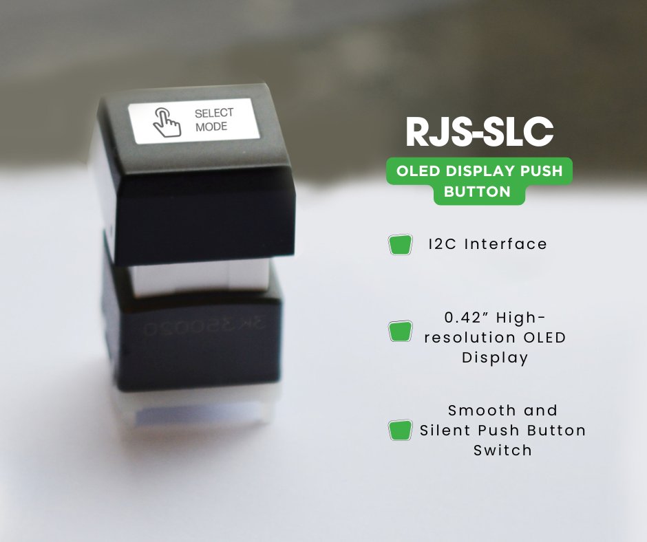 LED_Switches's tweet image. Check out the RJS-SLC, our silent push button with a high-resolution OLED display and an I2C interface.

This programmable switch is sure to add a high-end finish to any product.

rjselectronics.com/products/navig…

#RJSElectronics #PushButton #LEDButton #OLED #SilentSwitch