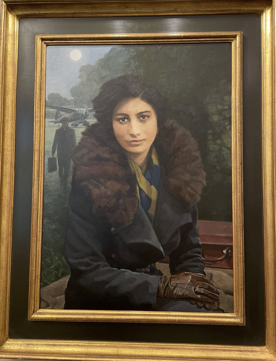 I was struck by the sight of this beautiful painting of Noor Inayat Khan in the RAF Club in Piccadilly, London. 

Unveiled by Her Majesty The Queen in 2023.