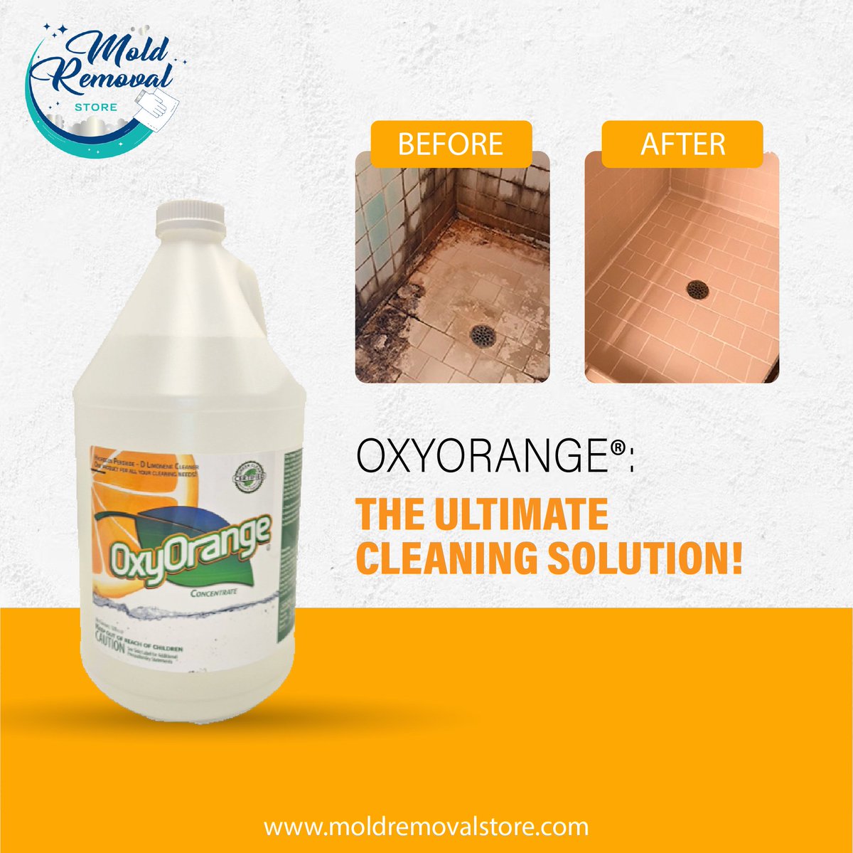 StoreMoldStore's tweet image. Clean smarter, not harder! 𝐎𝐱𝐲𝐎𝐫𝐚𝐧𝐠𝐞® is here to revolutionize the way you tackle messes. With concentrated cleaning power, you’ll achieve a sparkling clean quickly! Are you in? 🌟🍊

𝐁𝐮𝐲 𝐍𝐨𝐰: moldremovalstore.com/products/oxy-o…

#OxyOrange #CitrusClean #CleaningRevolution
