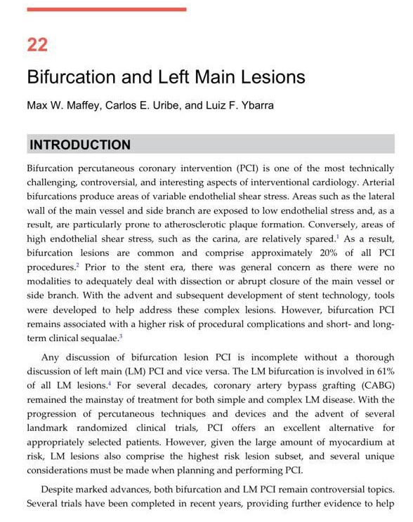 Fuimos invitados junto a los colegas y amigos de London, Canadá, a participar en la autoría el capítulo del libro “Bifurcation and Left Main Lesions” de Libro “SCAI Interventional Cardiology Review” 2024 de la Sociedad Americana de Cardiologia Intervencionista (SCAI).
#LATAMBif