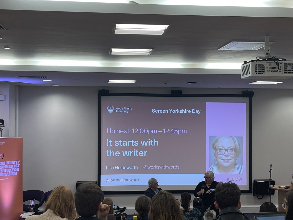 LTUYasmin's tweet photo. Right now we have @WorksWithWords talking about her experiences in the industry as a television writer. #LTJMW https://t.co/m04J0ztCvd