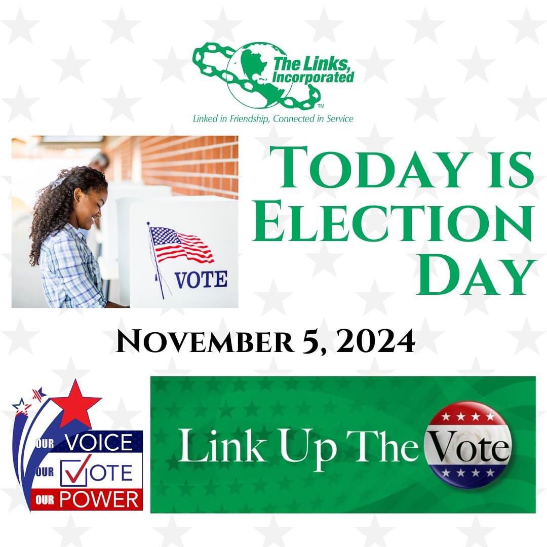 Today is Election Day. Have you voted? Make sure you cast your ballot, and call or text five others to remind them to vote! Remember, Our Voice is heard through Our Vote and that is Our Power! Share your photos using the hashtags #linksinc #linkupthevote