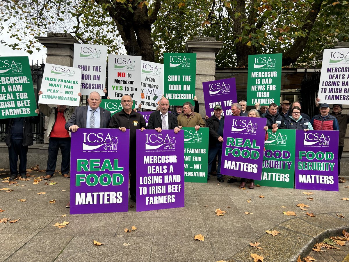 Thank you to ⁦<a href="/gormanifa/">Francie Gorman</a>⁩ and ⁦<a href="/JoinINHFA/">INHFA</a>⁩ for showing solidarity today. Mercosur is bad news for Irish farmers and we will stand united to oppose it #ICSA #NoToMercosur