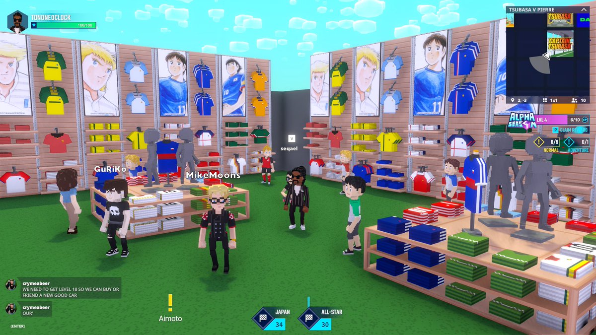 ton_oneoclock's tweet photo. ⚽ Tsubasa vs Pierre? Epic showdown in @TheSandboxGame! Grabbed some sweet merch at the Football Wear Shop. Ready to join the match? ⚽ https://t.co/bqYJ27FnVc #TheSandbox #AlphaSeason4 #AS4SocialChallenge https://t.co/eM05dTXi34