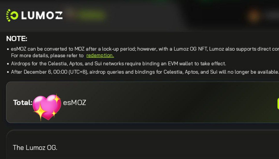 HitRun_Cricket's tweet photo. 🔥🔥Check Lumoz Airdrop Allocation🔥
✅Check :https://t.co/nJ8vqu1nGR
#opside $esMoz $Lumoz https://t.co/UDuy6fbG0h