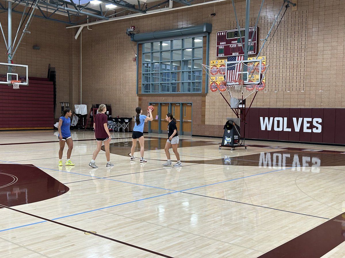 Less than two weeks to go until tryouts. After four girl workouts yesterday followed by conditioning and weights, we had girls wanting to get some shooting work in before school. Getting after it!