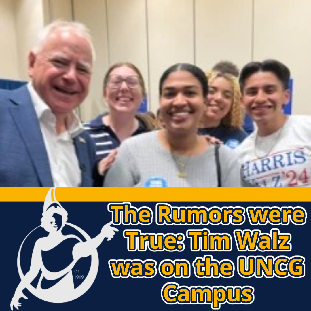 The Rumors were True: Tim Walz was on the UNCG Campus - Check out the full article on our website: carolinianuncg.com/2024/11/04/the…