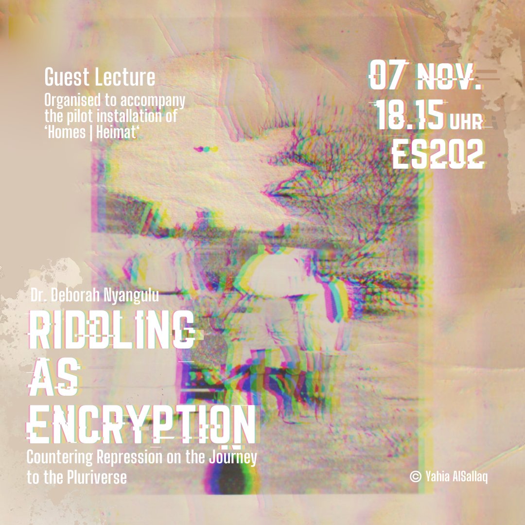 We're excited to host Dr. Deborah Nyangulu (<a href="/dnyangulu/">Deborah Nyangulu</a>) from the <a href="/WoC_UniBremen/">Worlds of Contradiction</a> for a guest lecture on "Riddling as Encryption: Countering Repression on the Journey to the Pluriverse"

Date: Nov 7
Time: 18:00
Location: ES 202, Johannisstraße 12-20, Münster

<a href="/fb09public/">Fachbereich 09 Philologie der Universität Münster</a>