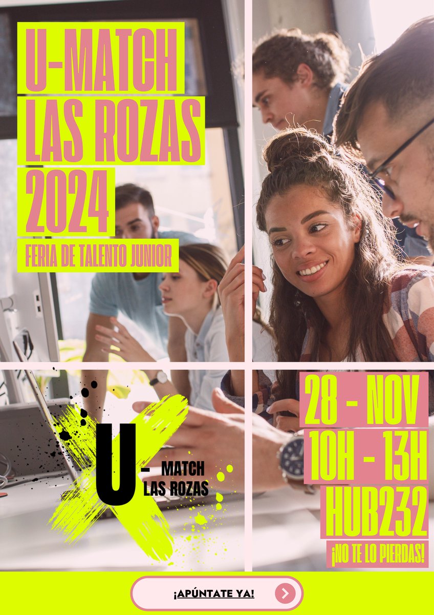 ¡La feria de talento joven U-Match Las Rozas vuelve con su 3ª edición! 💡

🧑‍💻 Si eres estudiante universitario, de FP de grado superior de 2º curso o egresado reciente y buscas en activo ofertas de prácticas y empleo... ¡Esta es tu feria!

➡️ Apúntate ya: forms.office.com/e/Bbki04RHLu