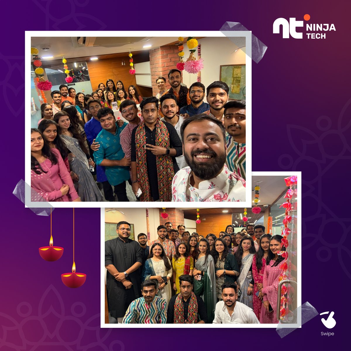 NinjaTechnolabs's tweet image. 🎉✨ Diwali Celebrations at Ninjatech! ✨🎉

Diwali filled with light, prosperity, and cherished memories for our NinjaTech family and beyond. 

#NinjaTech #India #diwali #diwali2024 #festival #festivaloflights #celebration #tradition #lights #culture #team #teambonding