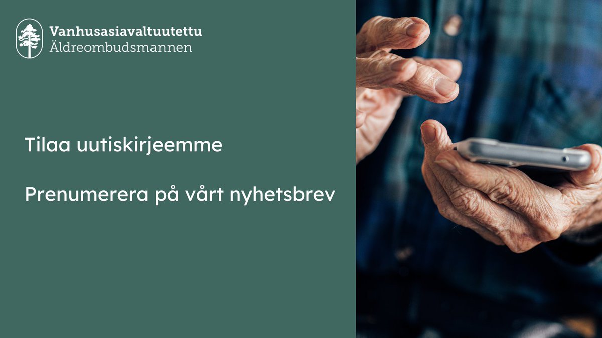 Tilaa uutiskirjeemme!

📧 Vanhusasiavaltuutetun uutiskirjeestä saat ajankohtaista tietoa työstämme. Uutiskirje lähetetään tilaajille 2-3 kertaa vuodessa.

Tilaa uutiskirje:
vanhusasia.us21.list-manage.com/subscribe?u=d7…