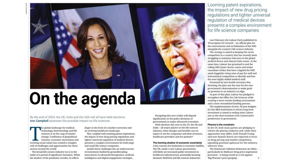 As Americans go to the polls, read our predictions of how the US election will impact on the global MedTech industry in this month's issue of Laboratory News, published today. Turn to page 20.

cloud.3dissue.com/2153/2844/6246…