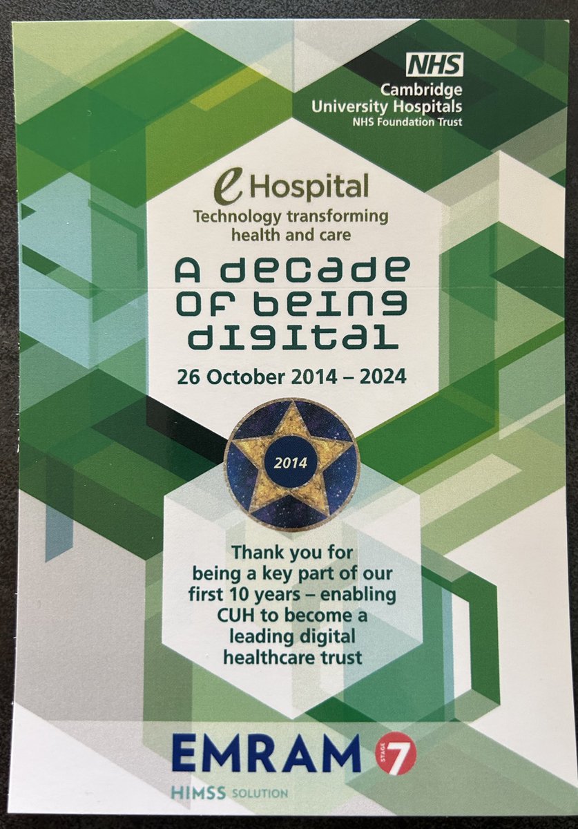 eHospital (@my_ehospital) on Twitter photo A decade of being digital 🎉 A little celebration yesterday to congratulate our superb eHospital digital team <a href="/CUH_NHS/">Cambridge University Hospitals NHS</a> for 10 years of our Epic #EPR (& continuous development) and the supporting IT & infrastructure that underpins it #proud #excellent A decade of being digital 🎉 A little celebration yesterday to congratulate our superb eHospital digital team <a href="/CUH_NHS/">Cambridge University Hospitals NHS</a> for 10 years of our Epic #EPR (& continuous development) and the supporting IT & infrastructure that underpins it #proud #excellent