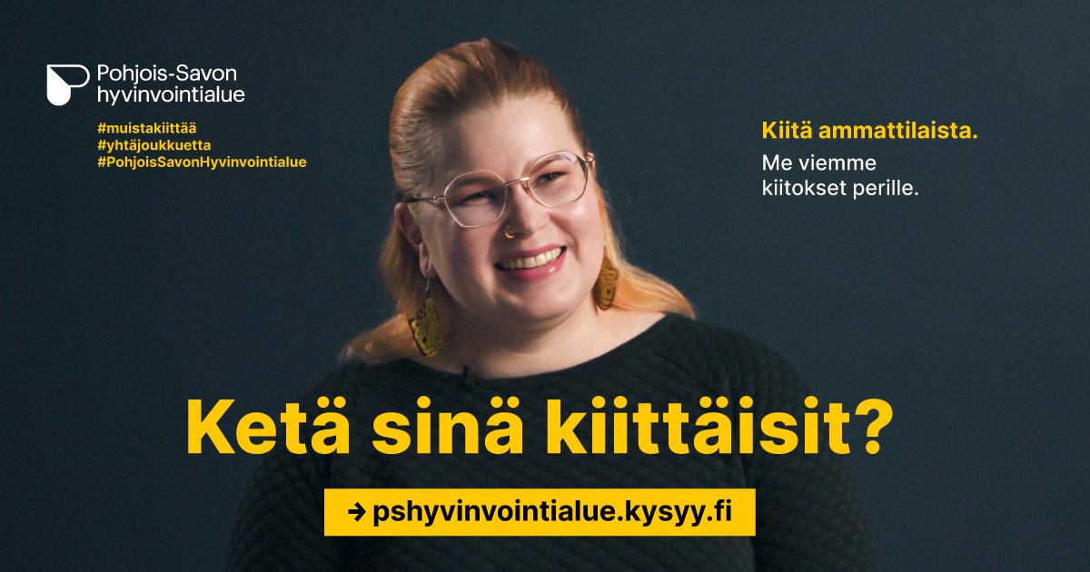 Kiitos Pohjois-Savon hyvinvointialueen ammattilaisille, jotka tekevät päivittäin tärkeää työtä meidän kaikkien hyväksi. Heille kiitoksen sana on arjen voimavara – ja juuri sitä kampanjamme haluaa välittää. Lue lisää Savon Sanomien artikkelista: savonsanomat.fi/kaupalliset/80…