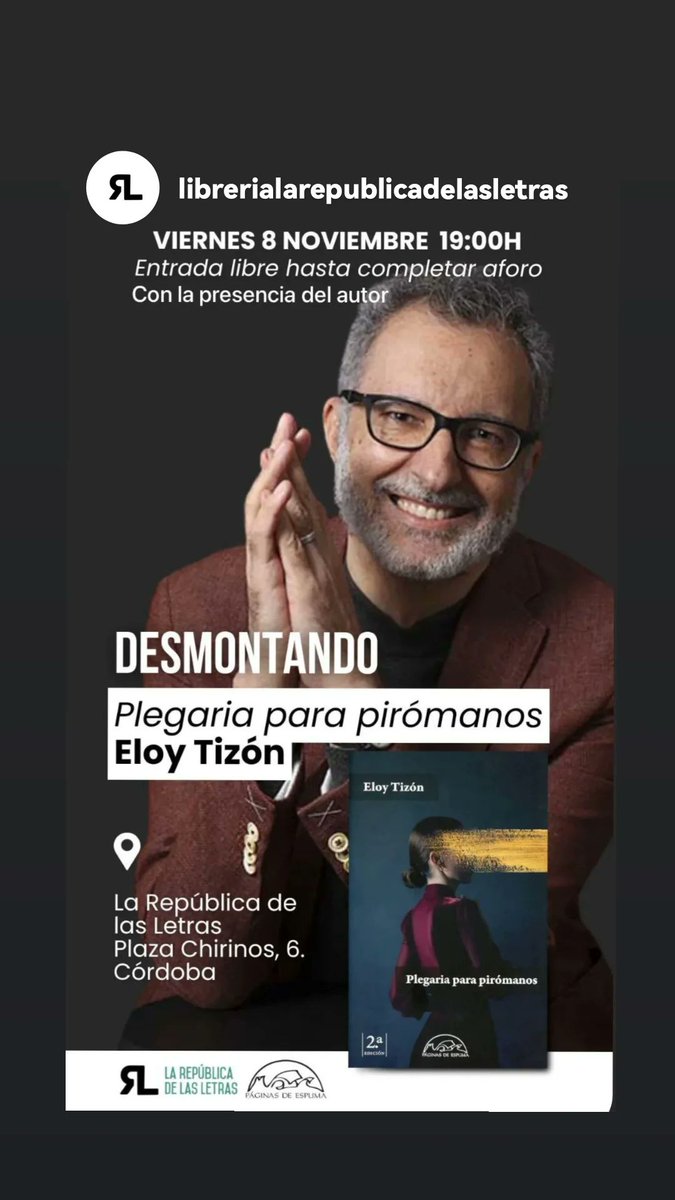 🙏 🔥
Este viernes 8 de noviembre tendré la alegría de visitar Córdoba. 
En compañía del escritor Francisco Javier Guerrero y de todos los que quieran acompañarnos.
Será las 19 h en <a href="/LaRepblicadela2/">La República de las Letras Librería</a>
Plaza Chirinos, 6.
¡Nos vemos! 💚

📸 Fotografía de <a href="/IsabelWagemann/">Isabel Wagemann</a>