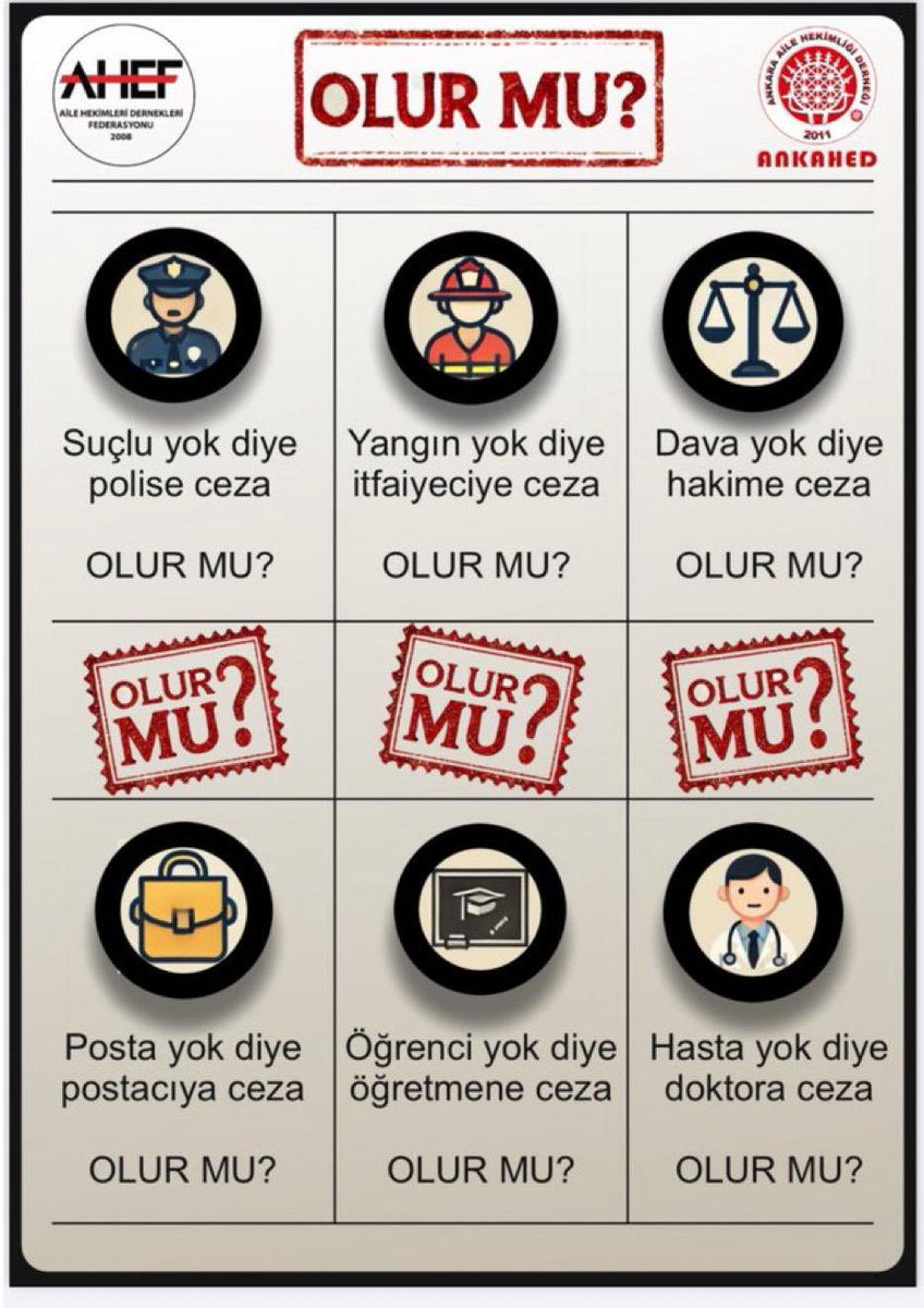 Meslek onurumuzu çiğnemeye kalkltığınız için, ucube yönetmeliğinizle bizleri değersizleştirmeye çalıştığınız için #asmlerkapalı <a href="/saglikbakanligi/">T.C. Sağlık Bakanlığı</a>  <a href="/SAHED_YK/">Samsun Aile Hekimleri Derneği</a>