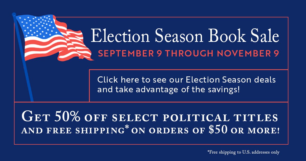 Kansas_Press's tweet photo. Happy Election Day! Don't forget to take advantage of UPK's Election Sale that ends this Saturday, November 9. Get 50% off these select titles: https://t.co/6XNpQMYqCK.
#universitypressofkansas #kansaspress #kansaspressbooks #Presidentialelection #ElectionDay https://t.co/I37mjiB1nx