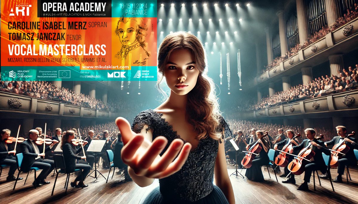 MEISTERPIANIST's tweet photo. Step into the spotlight! MikulskiArt Opera Academy is your gateway to the stage. Submit your application by November 6 #MikulskiArtFoundation #OperaAcademy #Vocal #Masterclass #CarolineMerz #MAFOA2025 #DariuszMikulski #Concerts #KPO #NextGernerationEU https://t.co/8adtdHuhyI https://t.co/Bs0IYGxh6m