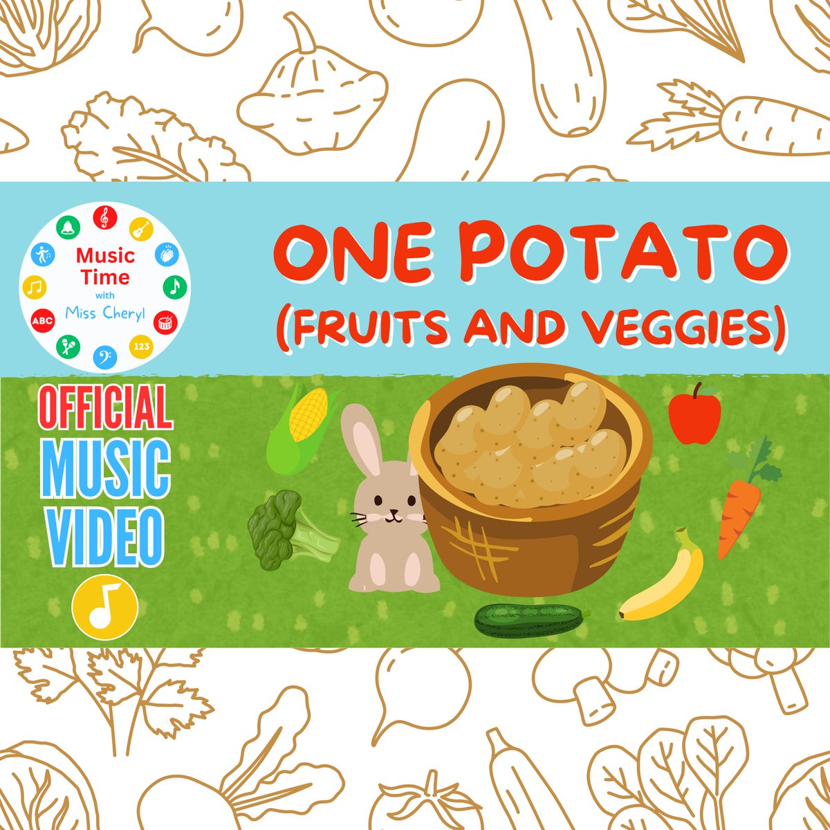 Happy November! 🥔🥕 This harvest, as we celebrate the blessings of food and family, I hope you enjoy my adaptation of "One Potato, Two Potato" with my recording and music video called "One Potato (Fruits &amp; Veggies)". Children will enjoy counting potatoes, zucchinis, and bananas,