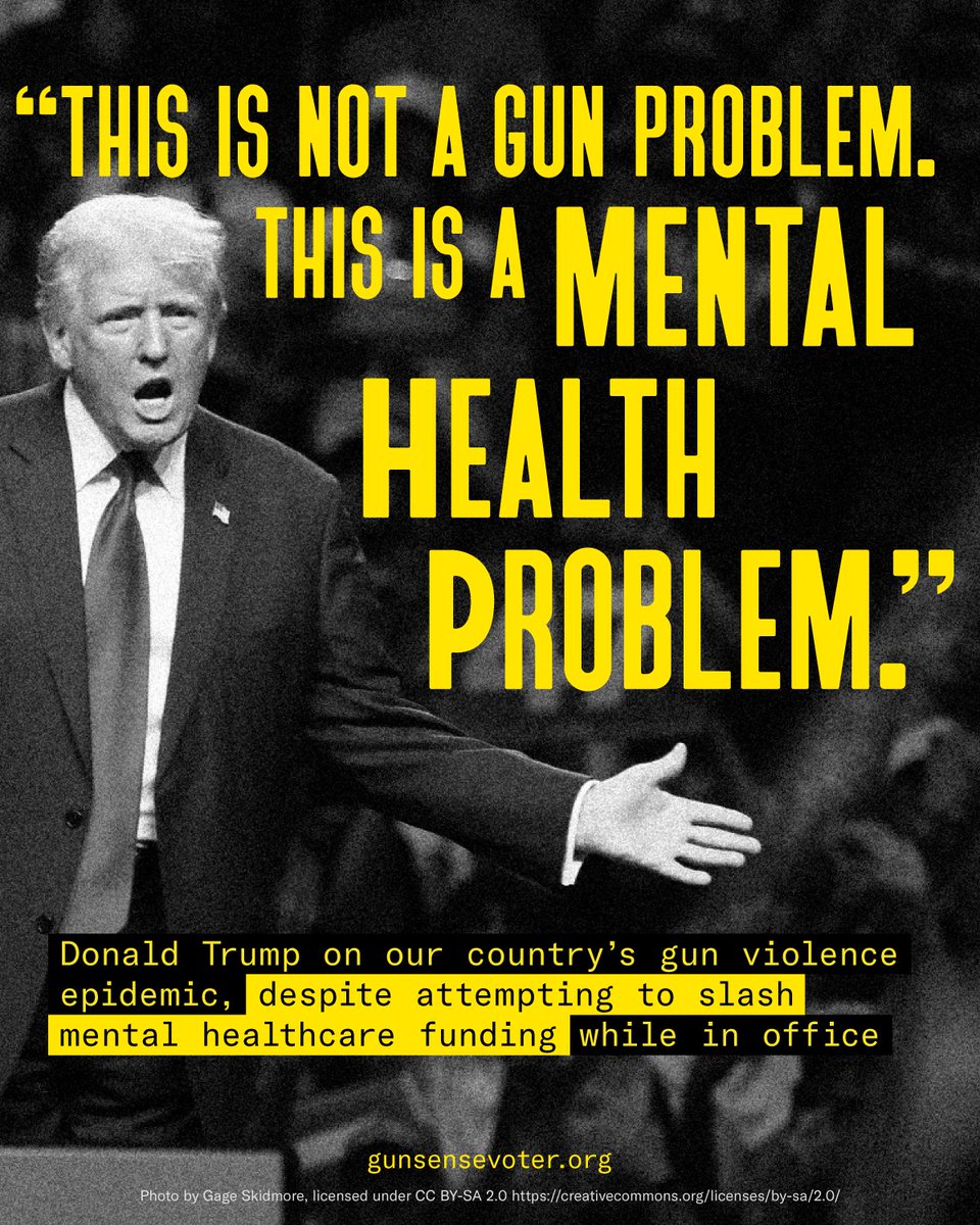 When you go to cast your ballot today, remember: Donald Trump blamed our gun violence crisis on mental health—despite attempting to gut mental healthcare funding and making it easier for people with dangerous histories to get guns while in office.

Find your polling place:
