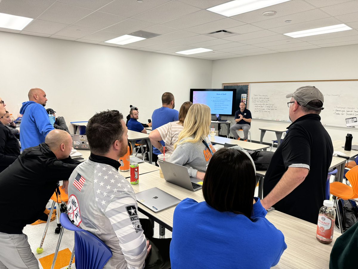 Dr_Shelmire's tweet photo. PD in full swing at NPHS! Thank you to all of our presenters this morning! ๐งก๐ #WSDLearns https://t.co/vdmbAu503d