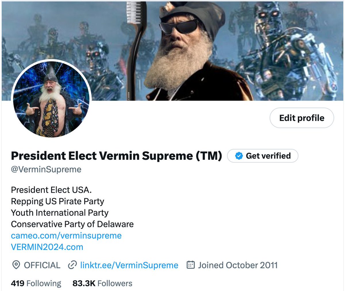 VerminSupreme's tweet photo. PROOF !! https://t.co/tf6S0pBC6P