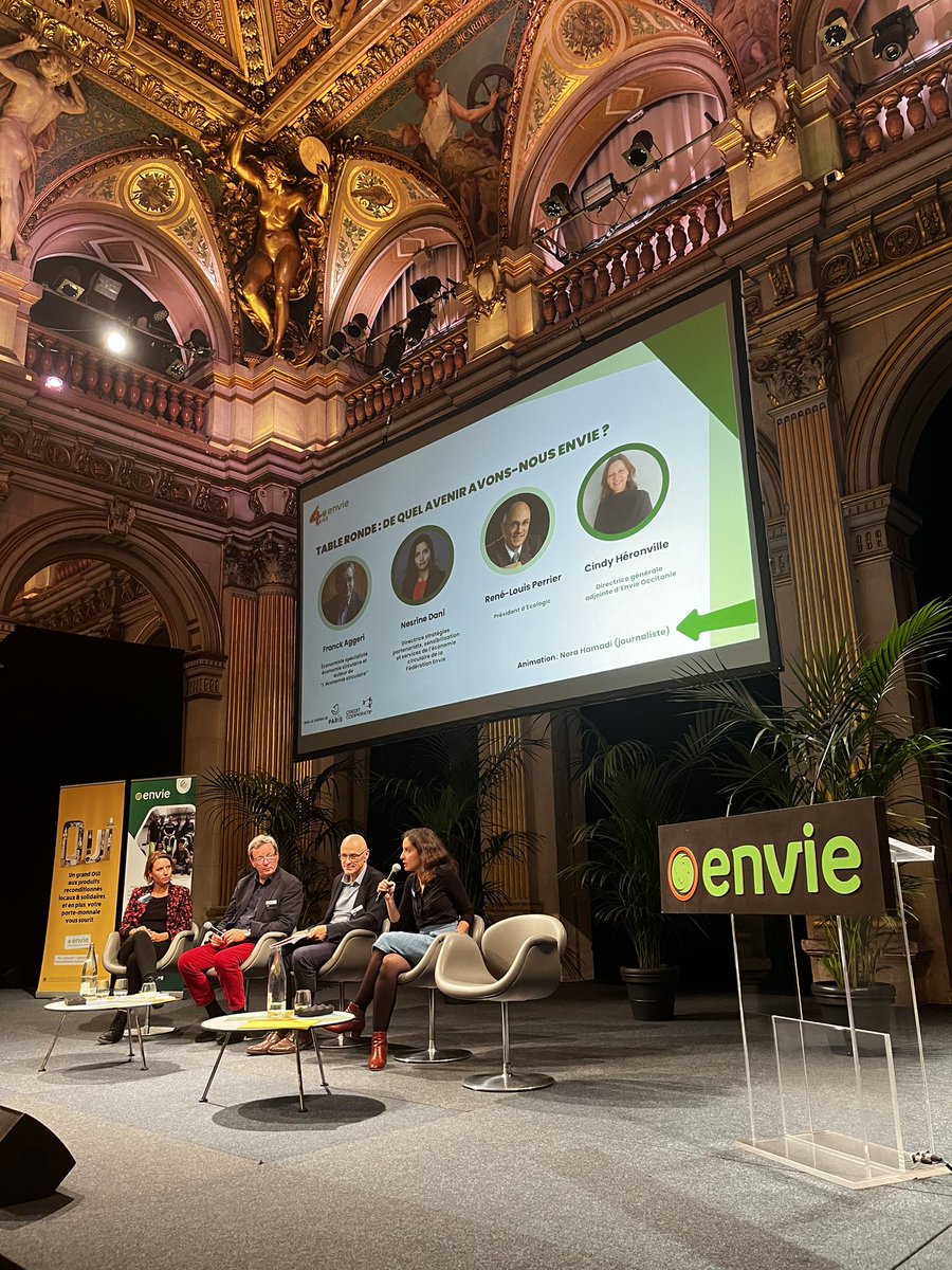 Fédération ENVIE 🍃 (@envie_org) on Twitter photo 🌍 Table ronde 2 : "De quel avenir avons-nous envie ?" avec des experts de l’économie circulaire qui explorent les perspectives pour un futur désirable : <a href="/franckaggeri1/">Aggeri</a> (<a href="/Mines_Paris/">Mines Paris - PSL</a>), <a href="/RLouisPerrier/">René-Louis Perrier</a> (@Ecologic_France), <a href="/NesrineDani/">Nesrine Dani</a> et Cindy Héronville (<a href="/Envie_org/">Fédération ENVIE 🍃</a>).
#40ansEnvie 🌍 Table ronde 2 : "De quel avenir avons-nous envie ?" avec des experts de l’économie circulaire qui explorent les perspectives pour un futur désirable : <a href="/franckaggeri1/">Aggeri</a> (<a href="/Mines_Paris/">Mines Paris - PSL</a>), <a href="/RLouisPerrier/">René-Louis Perrier</a> (@Ecologic_France), <a href="/NesrineDani/">Nesrine Dani</a> et Cindy Héronville (<a href="/Envie_org/">Fédération ENVIE 🍃</a>).
#40ansEnvie