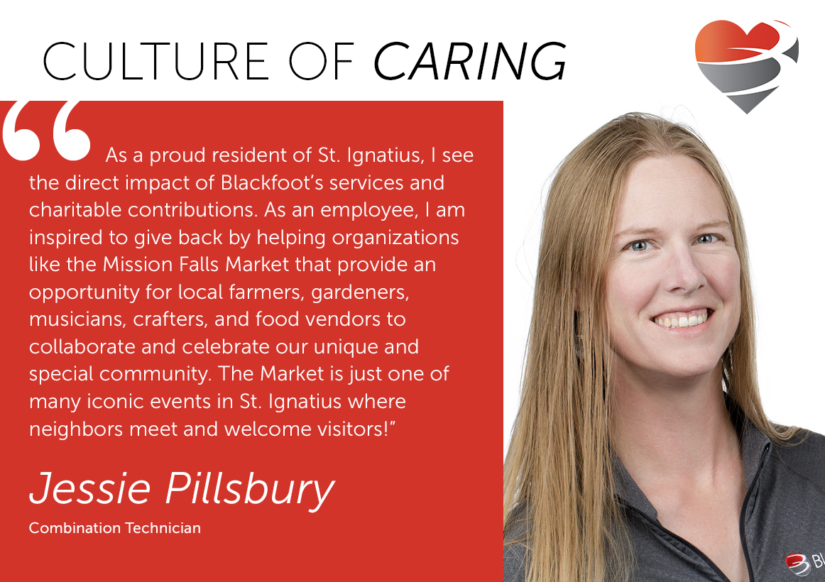 Meet Jessie Pillsbury, a Combination Technician and Blackfoot’s Culture of Caring spotlight! Jessie helps support the Mission Falls Market in St. Ignatius.

Thank you, Jessie! ❤️