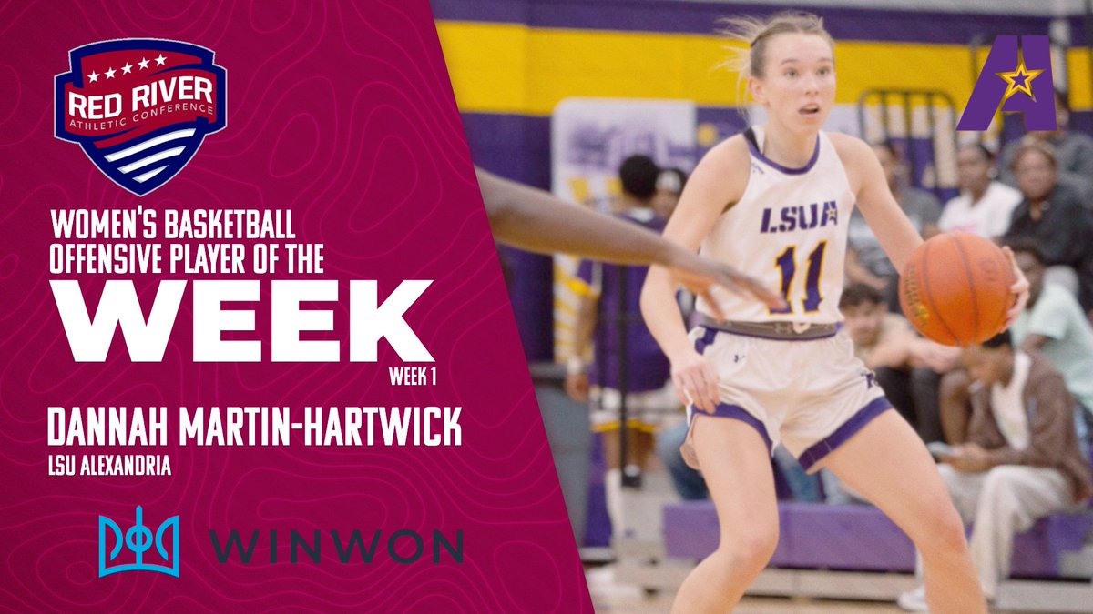 RRACsports's tweet photo. Dannah Martin-Hartwick of @lsuagenerals was named @winwontech RRAC women's hoops offensive player of the week for Oct. 28-Nov. 3. Story: https://t.co/PrNaIU4ZnV https://t.co/xkxXbsZpBS