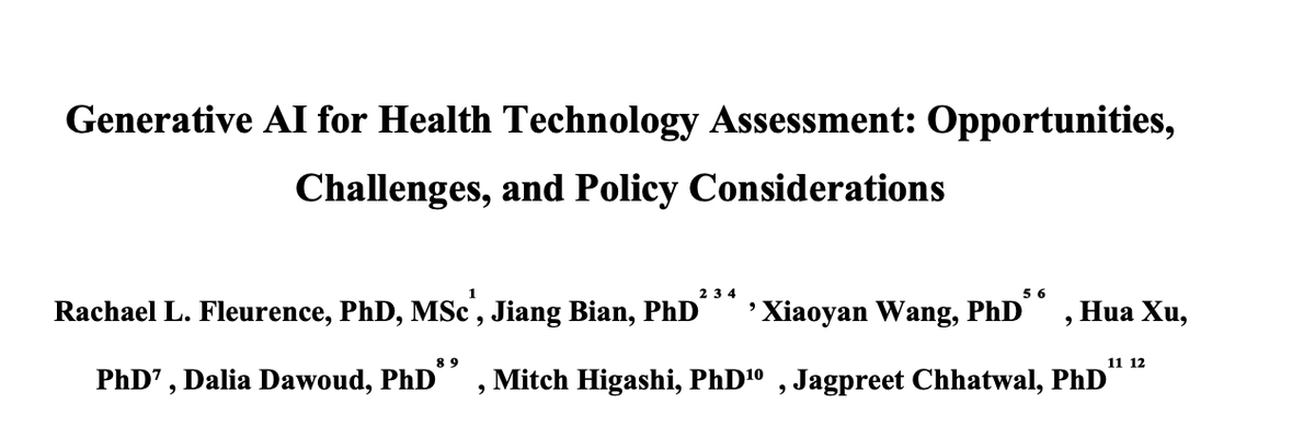 JagChhatwal's tweet photo. Excited to share our new paper on GenAI for #HTA and #HEOR (#ISPOR Working Group on GenAI). https://t.co/Crh9rxHxwS @drddawoud https://t.co/gQV8vyWjPB
