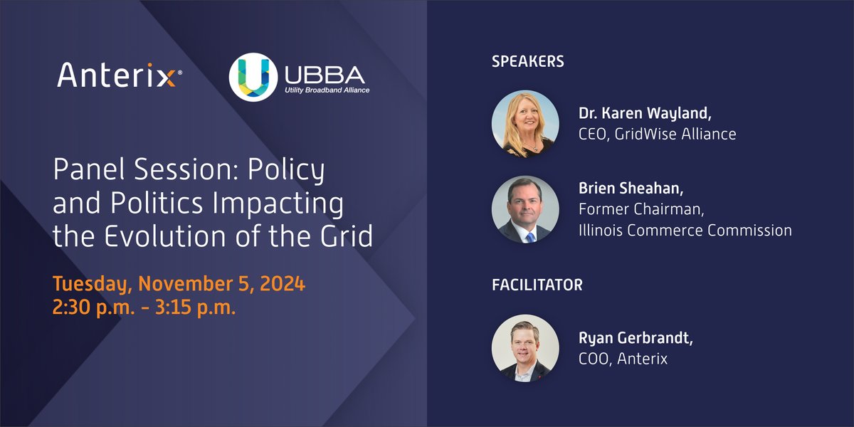 If you're attending the 2024 <a href="/UBBAlliance/">Utility Broadband Alliance</a> Summit &amp; Plugfest, don't miss today's conversation about public policy and the impact of today's political climate on the evolution of our nation's #electricgrid. 🗳️ Find all the action: bit.ly/3OfTtQx