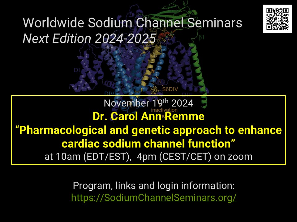 Angelika Lampert (@lampertlabrwth) on Twitter photo From pain to cardio: the next Worldwide Sodium Channel seminar held by <a href="/CarolRemme/">Carol Ann Remme</a> (Amsterdam U) "Pharmacological and genetic approach to enhance cardiac sodium channel function" November 19th. See you there! For more infos and the link please visit: lnkd.in/e7TRu8Hn From pain to cardio: the next Worldwide Sodium Channel seminar held by <a href="/CarolRemme/">Carol Ann Remme</a> (Amsterdam U) "Pharmacological and genetic approach to enhance cardiac sodium channel function" November 19th. See you there! For more infos and the link please visit: lnkd.in/e7TRu8Hn