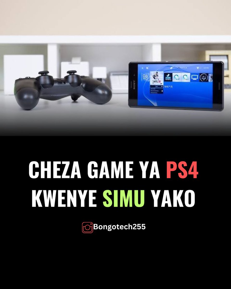 Bongotech255's tweet photo. 𝗖𝗛𝗘𝗭𝗔 𝗚𝗔𝗠𝗘 𝗭𝗔 𝗣𝗦𝟰 𝗞𝗪𝗘𝗡𝗬𝗘 𝗦𝗜𝗠𝗨 𝗬𝗔𝗞𝗢

Je umekua ukisumbuka wapi utaweza kucheza game za playstation 4 kwenye simu yako ? Najua wewe ni mpenzi wa game na unapenda game za ps 4 ucheze kwenye simu lakini hujui wapi utazipata ?
@Bongotech255 https://t.co/zN8n8Nu9ZE