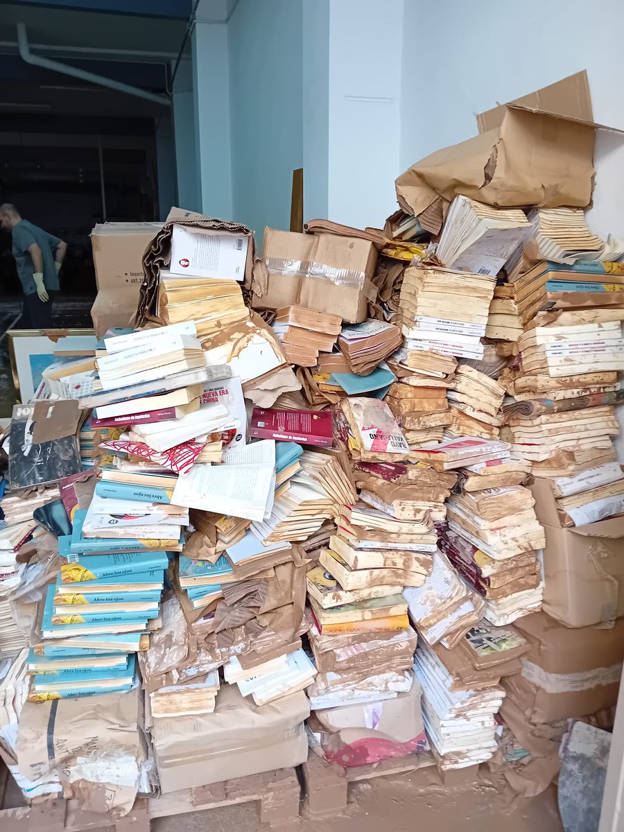 FueraDeRutaEd's tweet image. Las aguas y el barro se han llevado nuestra librería @SomnisPaper , pero también nuestro almacén de Fuera de Ruta.
Así están los libros 😢📚❤️

Pero ojalá y solo fueran los libros…

Muchos ánimos y fuerza