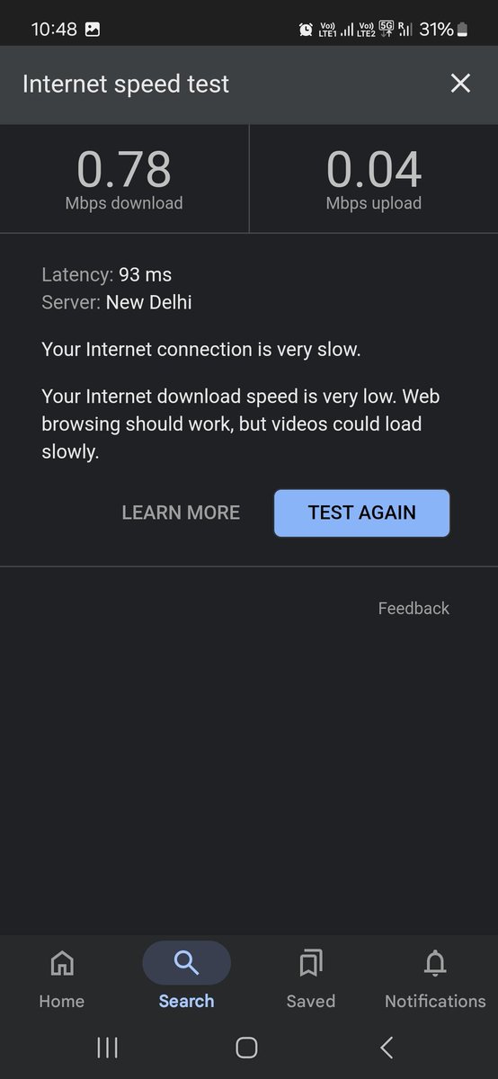 mehulchib's tweet photo. Airtel Internet at Hyderabad Airport.
It's an everyday story now, everytime I need good internet speed I have to switch to my calling sim. The only reason I bought Airtel was to use Internet. Will have to consider something else now.

4G is very slow &amp; 5G have Died.
@airtelindia https://t.co/VsZkwUgGcc