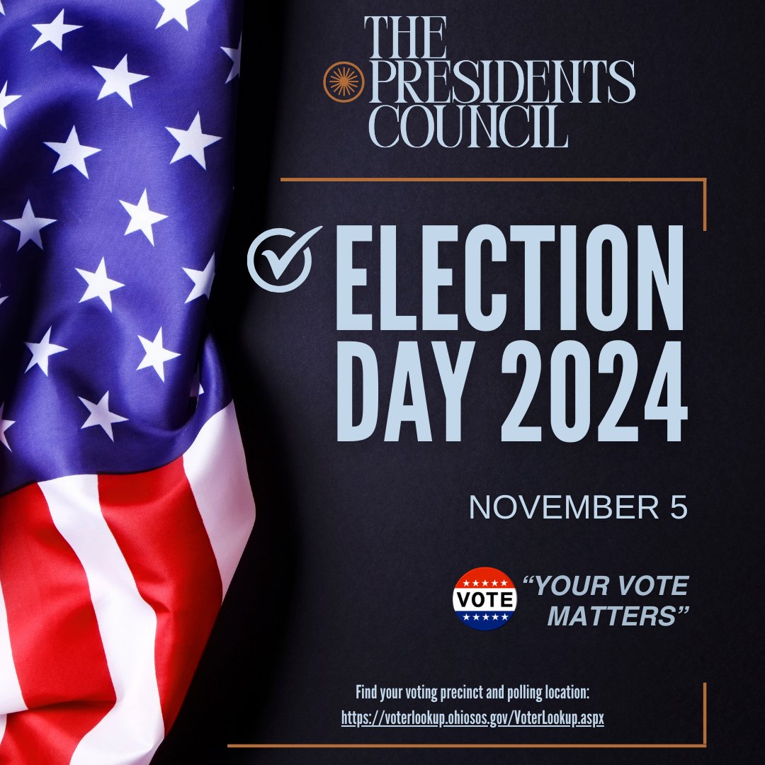 🗳️ Today is Election Day! 🗳️

Make your voice heard and exercise your right to vote!

Your vote matters, and it shapes the future of our community.

Polls in Ohio close at 7:30 p.m. You should be able to cast your vote as long as you're in line by this time!